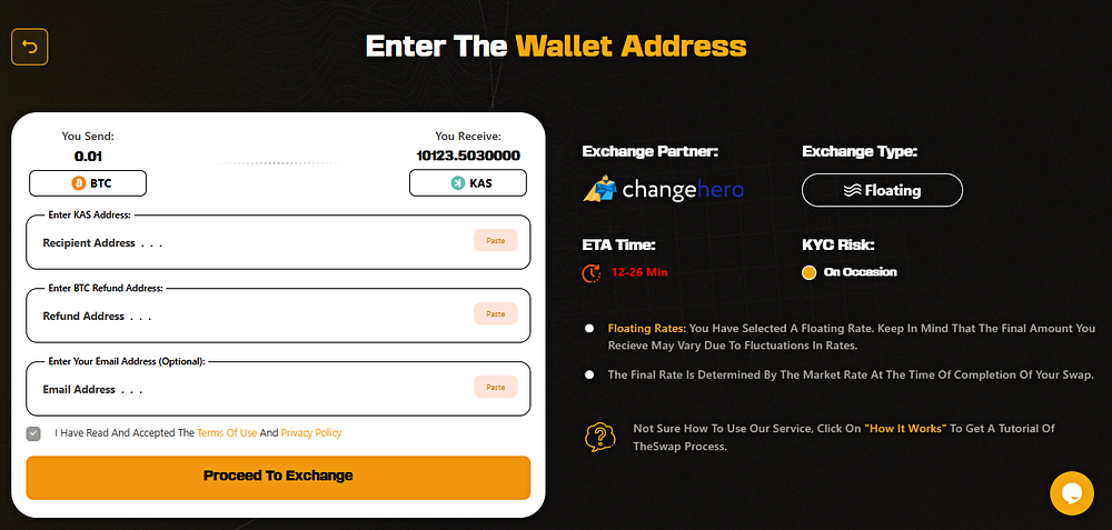 Kaspa (KAS) Swap Guide 2025 — Instantly Exchange Kaspa Without KYC Using CoinoSwap