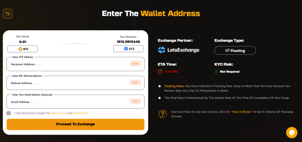Tezos (XTZ) Swap Guide — Instantly Exchange Without KYC in 2025