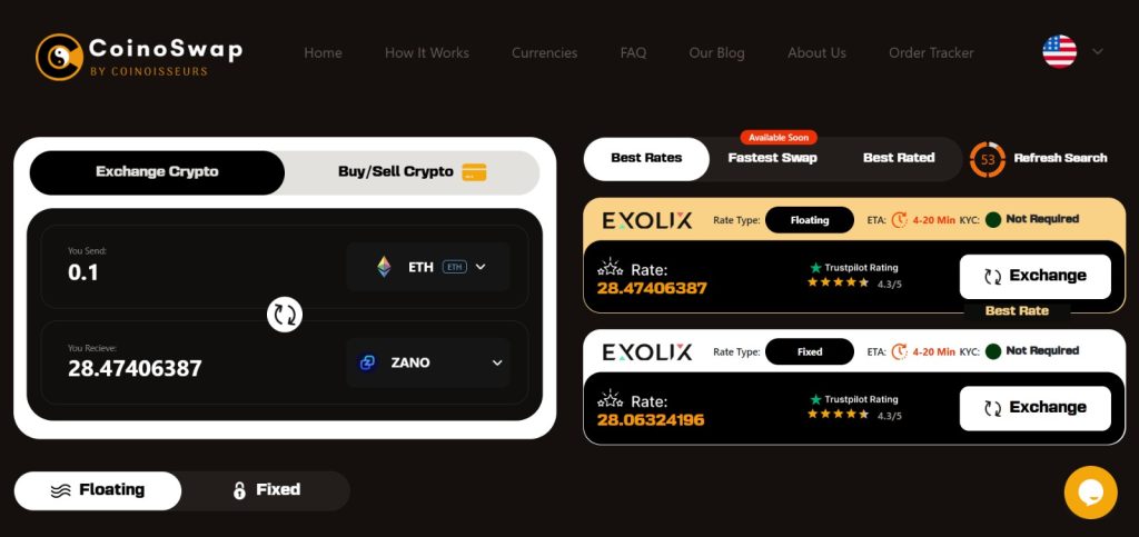 Zano Swap Guide 2025 — Instant No-KYC ZANO Exchange on CoinoSwap
