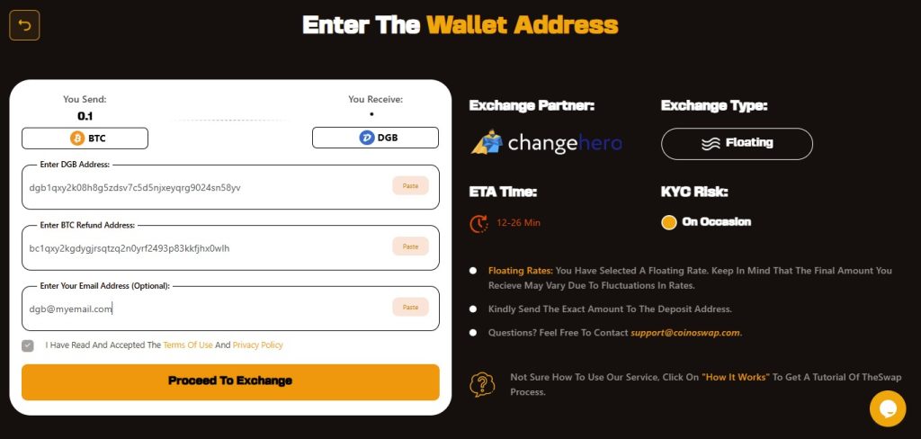 DigiByte Swap Guide 2025 — Instantly Exchange DGB Without KYC Using CoinoSwap
